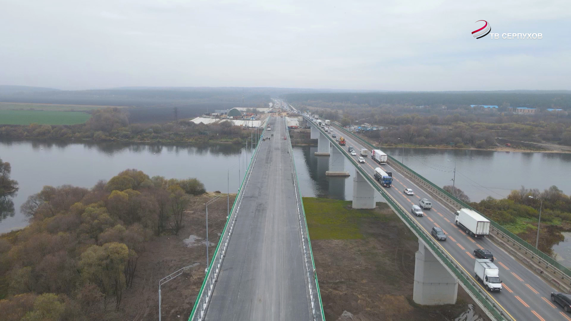 Строительство моста в Серпухове через Оку приближается к завершению