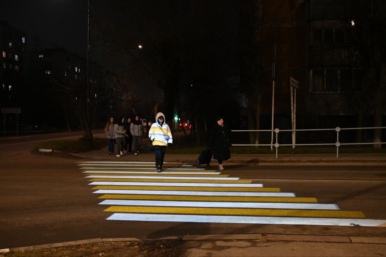 В 2025 году в Серпухове установили 12 проекторов пешеходных переходов