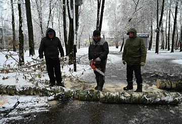 В Серпухове ликвидируют последствия апрельского снегопада